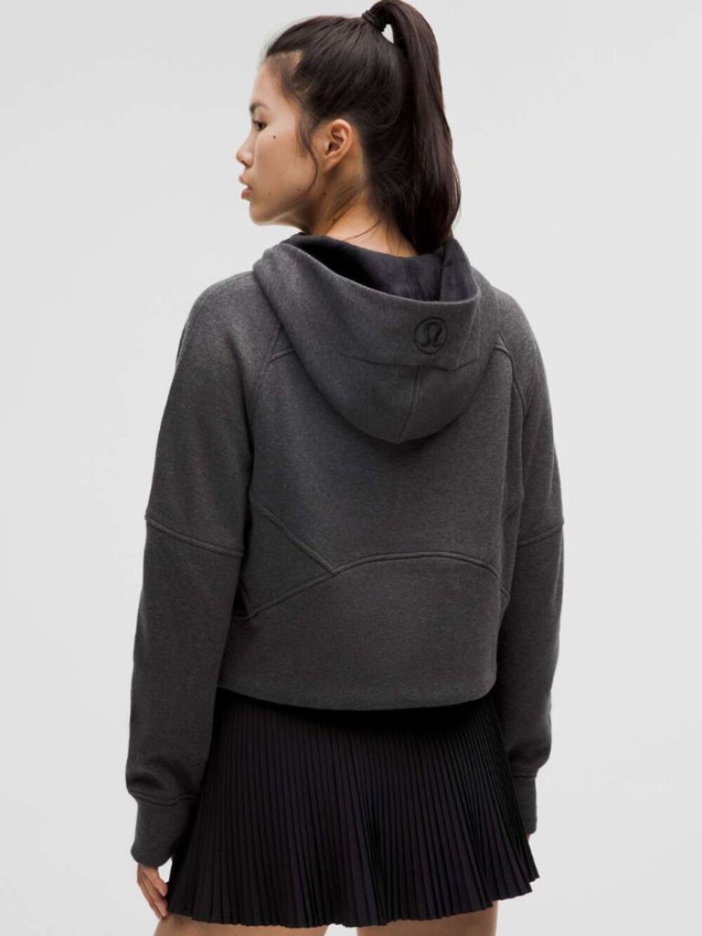 Lululemon Scuba Heathered Black Plush Oversized Half-Zip Hoodie - Size - XL/XXL - Picture 2 of 10